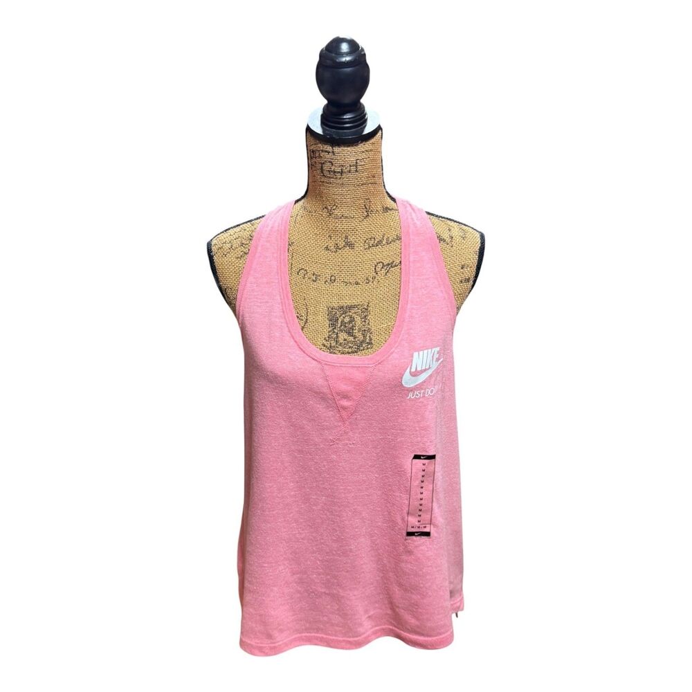 Nike 726065-808 Womens M Just Do It Pink Racerback Athletic Tank Top Shirt NWT
